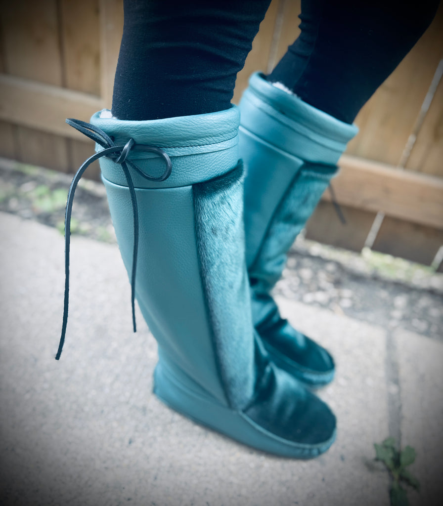 Turquoise Seal skin Mukluks – Brittany's Handmade Designs