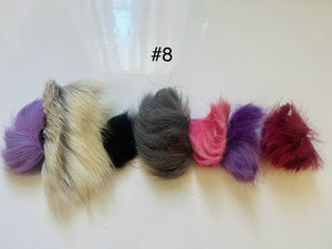 Dyed Caribou fur Tufting bundles