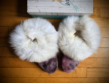 Ready to ship size 8 fox fur moccasins
