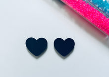 Black Matte Heart Earring centres 2 sets