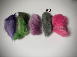 Dyed Caribou fur Tufting bundles