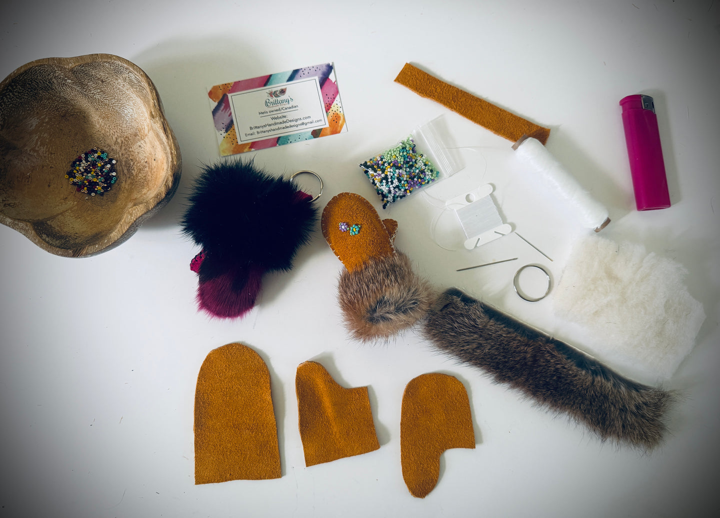 Seal skin Mini Mitten Keychain kit