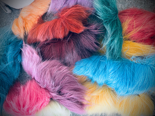 Dyed Caribou fur Tufting bundles