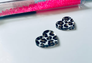 Leopard Heart Earring centres 2 sets