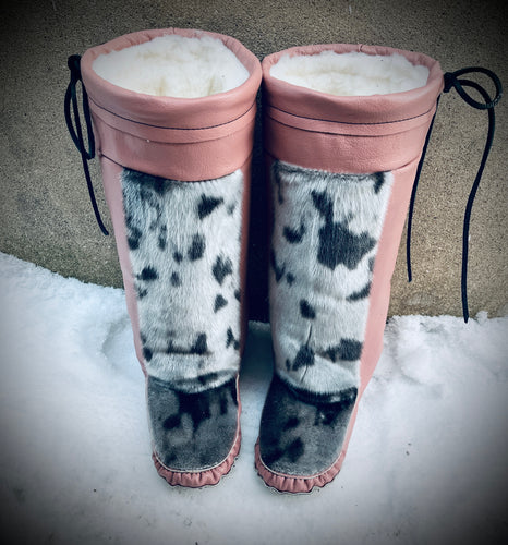 Pink -Ready to ship Seal Mukluks size 10