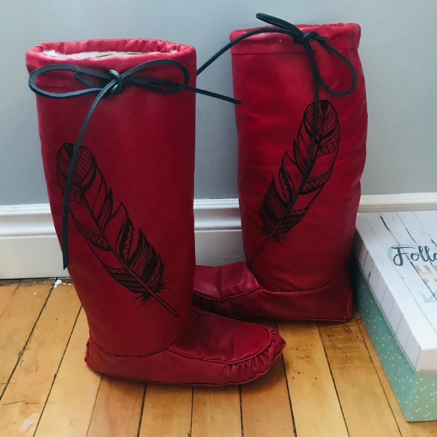 Custom Red ladies Mukluks