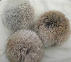 Rabbit fur pom poms add on for Mukluk kits